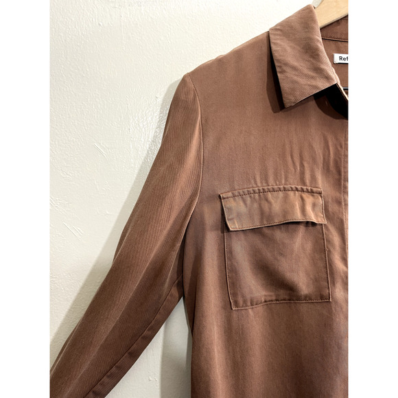 Reformation Brown Button Down Shirt - Picture 4 of 15